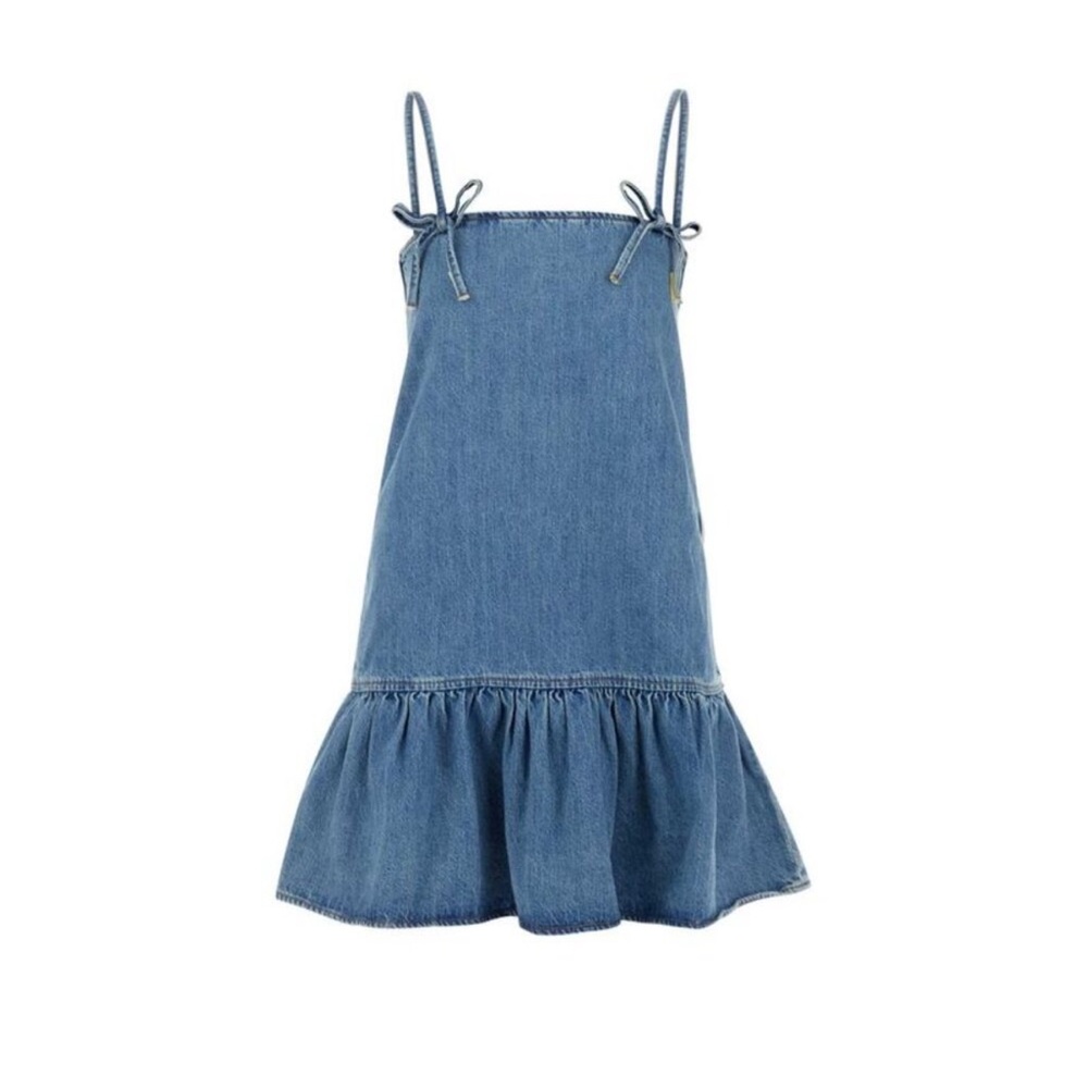 Ganni Blue Bows Denim Minidress Size 38